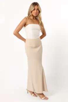 Nelle Midi Skirt - Oatmeal(XS)
