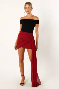 Night Lover Mini Skirt - Merlot(XS)