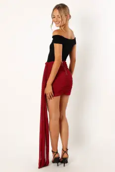 Night Lover Mini Skirt - Merlot(XS)