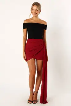 Night Lover Mini Skirt - Merlot(XS)