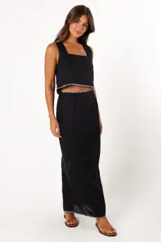 Odette Midi Skirt - Black(XS)