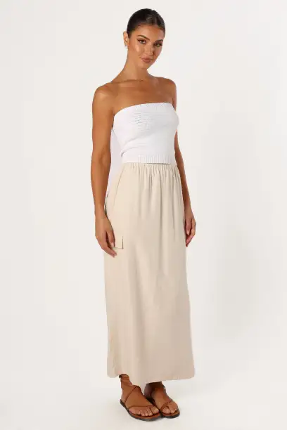 Picilo Long Midi Skirt - Stone(XS)
