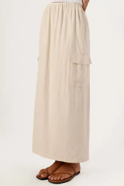 Picilo Long Midi Skirt - Stone(XS)