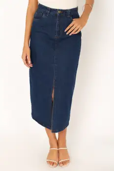 Rana Denim Midi Skirt - Dark Denim(2)