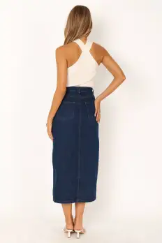 Rana Denim Midi Skirt - Dark Denim(2)