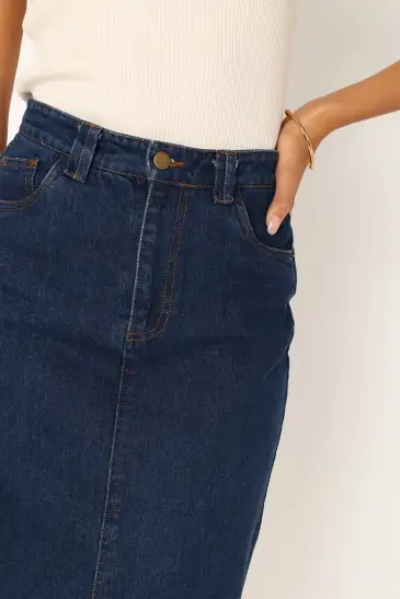 Rana Denim Midi Skirt - Dark Denim(2)