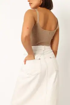 Rana Denim Midi Skirt - White(2)