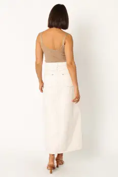 Rana Denim Midi Skirt - White(2)
