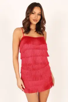 Rara Fringe Skirt - Red(S)