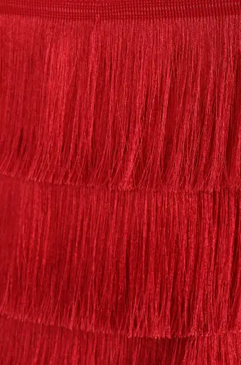 Rara Fringe Skirt - Red(S)