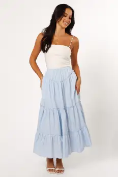 Somerset Midi Skirt - Sky(S)