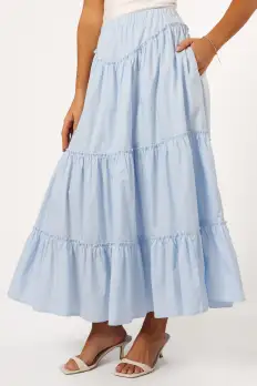 Somerset Midi Skirt - Sky(S)