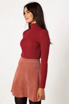 Tammy Cord Skirt - Brick(S)