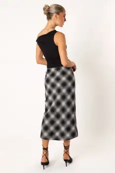 Ursula Plaid Skirt - Charcoal(S)
