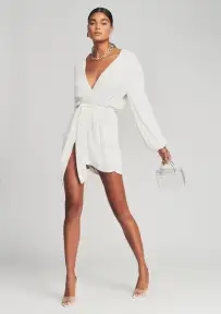 Gabrielle Sequin Robe(Clear White,XXS)