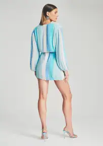 Gabrielle Sequin Robe(Blue Stripe,XXS)
