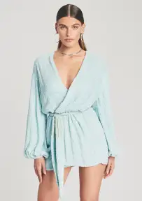 Gabrielle Sequin Robe(Icy Blue,XXS)