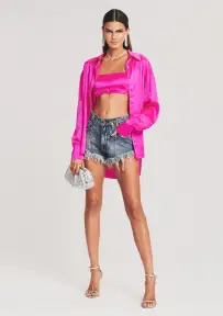 Bec Silk Top(Neon Pink,XXS)