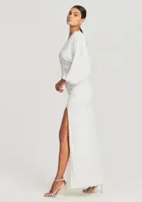 Camille Sequin Dress(White,XXS)