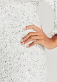 Camille Sequin Dress(White,XXS)