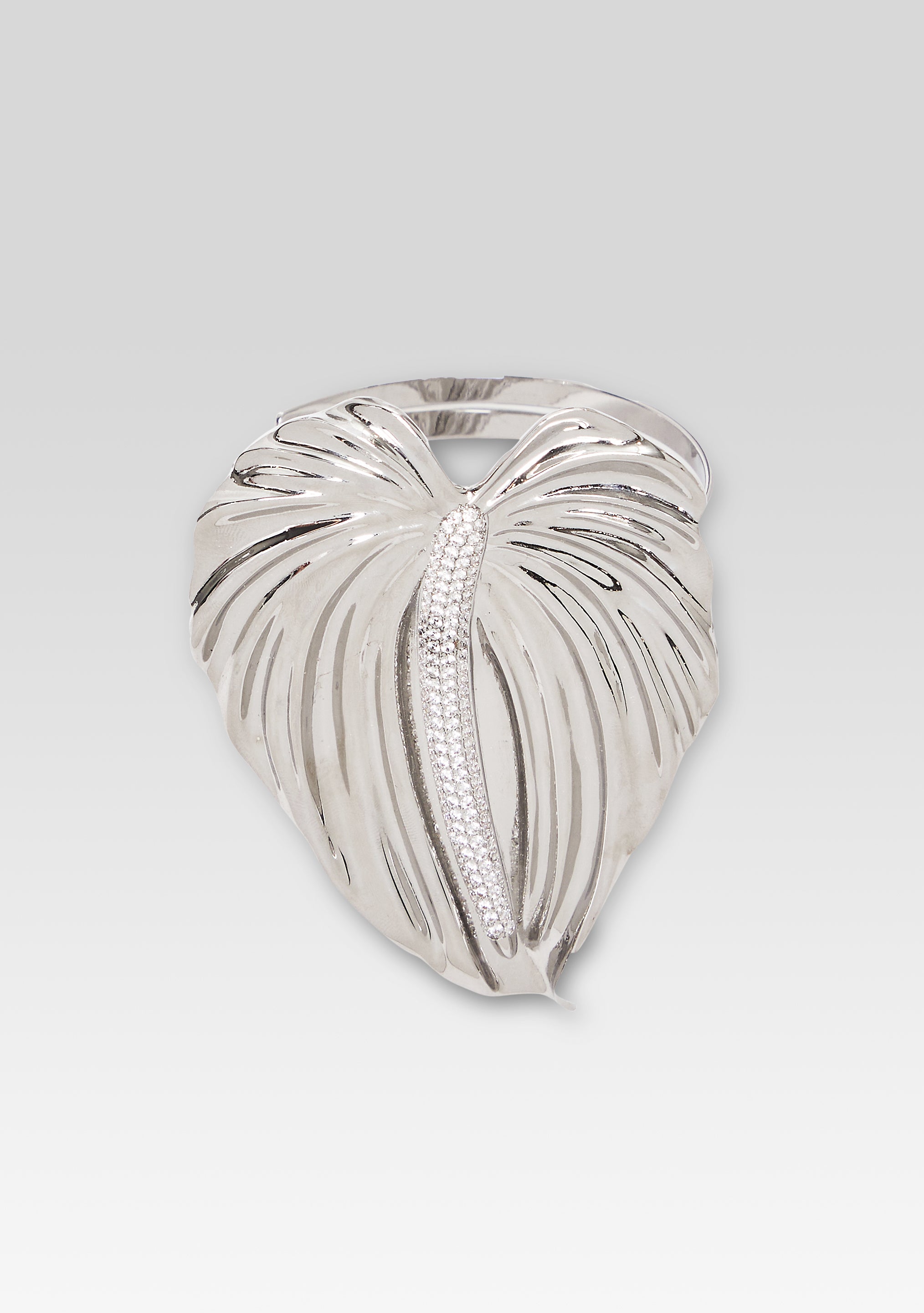Anthurium Crystal Arm Band - Silver