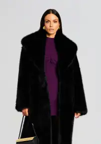 Averie Faux Fur Coat(Black,XXS)
