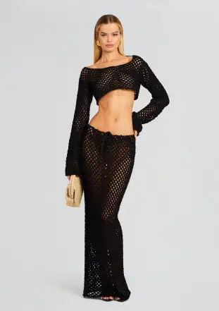 Magen Knitted Skirt(Black,XS-S)
