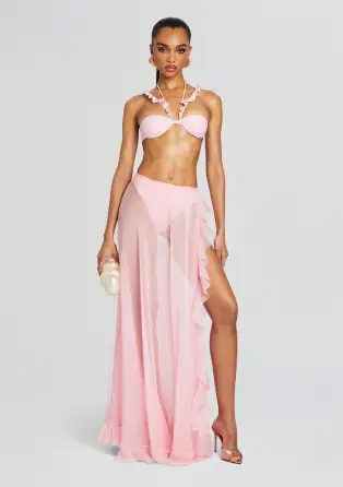 Or Maxi Skirt(Baby Pink,XS)