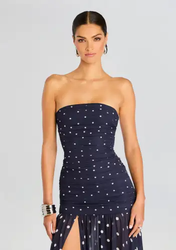 Annalise Dress(Navy Polka Dots,XXS)