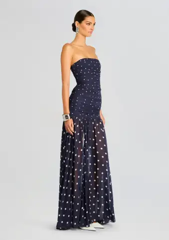 Annalise Dress(Navy Polka Dots,XXS)