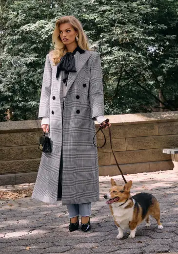 Charlene Coat(Black/White,XXS)