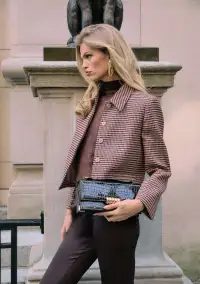 Jessamine Jacket(Camel Houndstooth,XXS)