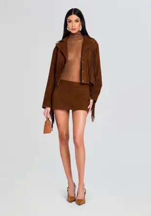 Vonda Suede Jacket(Toffee,XXS)