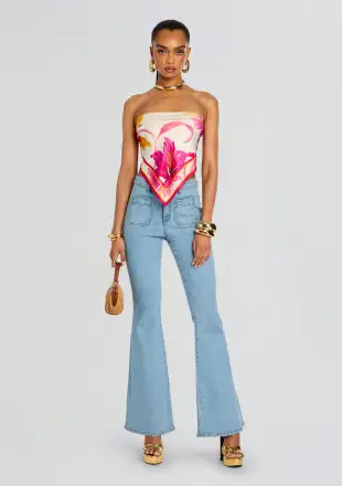Alivia Silk Top(Bianco Primavera,XS/S)