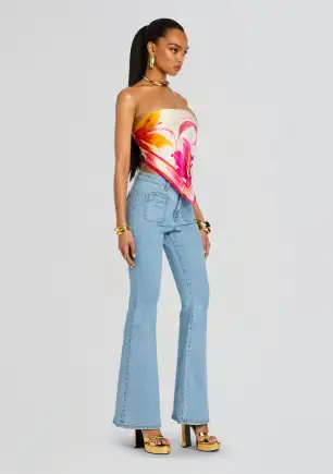 Alivia Silk Top(Bianco Primavera,XS/S)