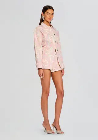 Aurelie Denim Shirt(Pastel Paisley,XXS)