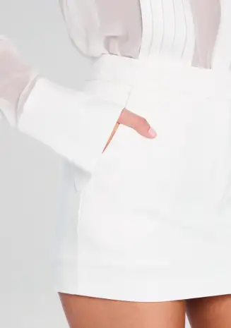 Margot Mini Lined Skirt(White,XXS)