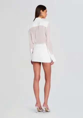 Margot Mini Lined Skirt(White,XXS)