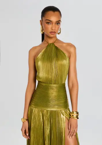Thalia Dress(Metallic Peridot,XXS)