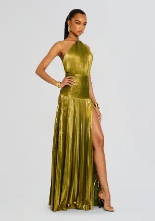 Thalia Dress(Metallic Peridot,XXS)