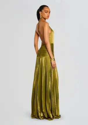 Thalia Dress(Metallic Peridot,XXS)