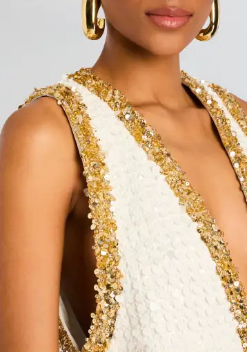 Simmie Sequin Dress(White/Gold,XXS)