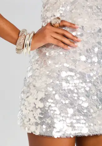 Eleanora Sequin Dress(Silver,XXS)