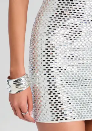 Avanyah Embellished Knit Dress(White,XXS)