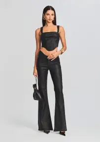 Wynona Coated Denim Pant(Coated Black,22)