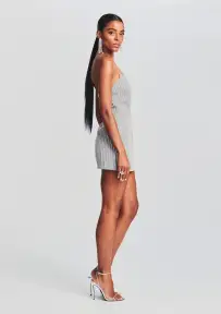 Claudette Embellished Dress(Gray,XXS)