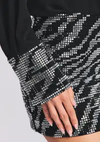 Andrea Shirt(Black/Silver,XXS)