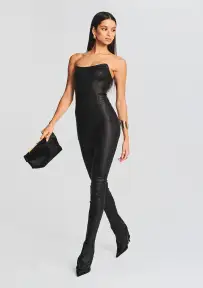 Brinley Coated Denim Jumpsuit(Coated Black,XXS)