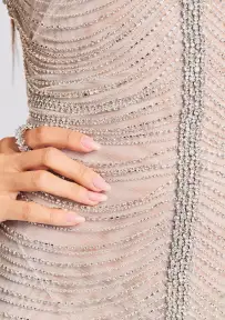 Irina Halter Dress(White/Silver,XXS)