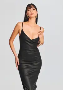 Norrie Coated Denim Dress(Coated Black,XXS)